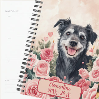 Black Rescue Mutt Dog Undated Appointment Book Planer
