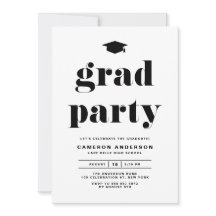 Black Retro Bold Typografy Graduation Party