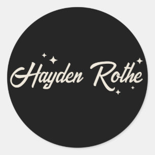 Black Retro Typografy Stars Runder Aufkleber