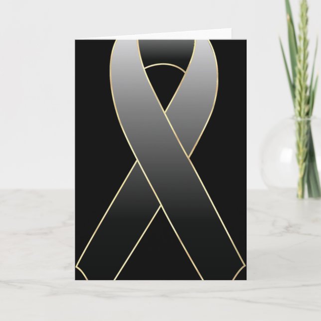 Black Ribbon Awareness Blank Grußkarte Karte (Vorderseite)