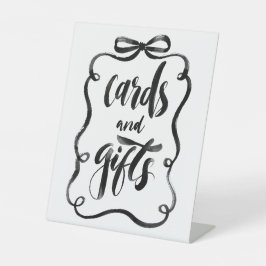 Black Ribbon Bow Cards and Gifts Bridal Shower Sockelschild