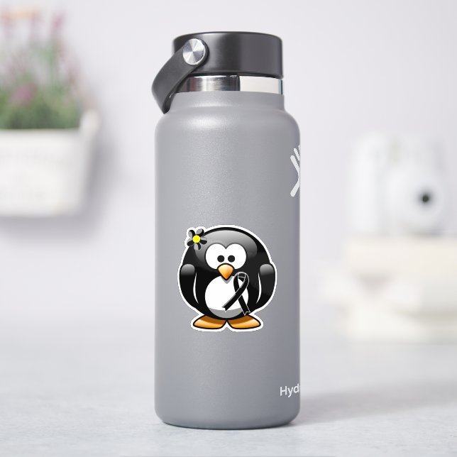 Black Ribbon Penguin Aufkleber (HydroFlask)