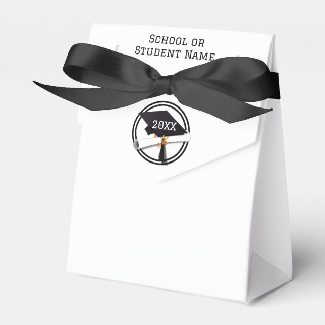 Black Ring on Grad Cap Abschluss Geschenkschachtel (Vorderseite)