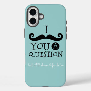 Black Robin Egg Blue Mustache Spaß iPhone 16 Plus Hülle