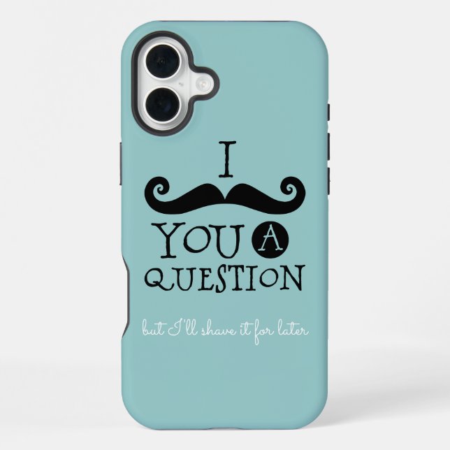 Black Robin Egg Blue Mustache Spaß iPhone Hülle (Rückseite)