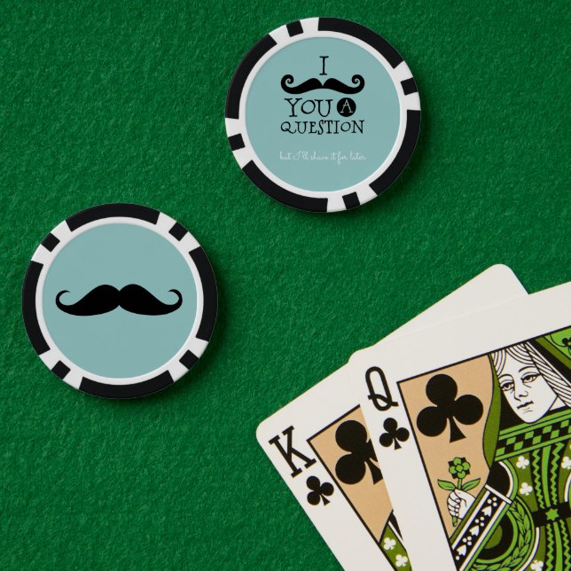 Black Robin Egg Blue Mustache Spaß Pokerchips (Pokertisch (doppelt))