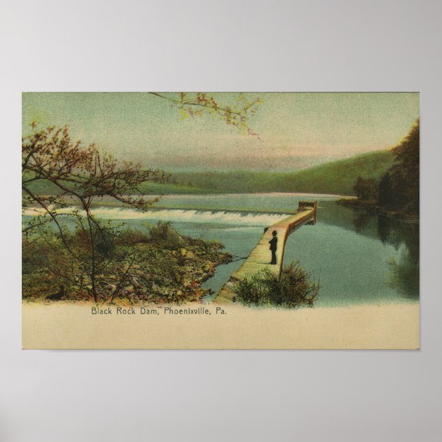 Black Rock Dam Schuylkill River Phoenixville PA Poster (Vorne)