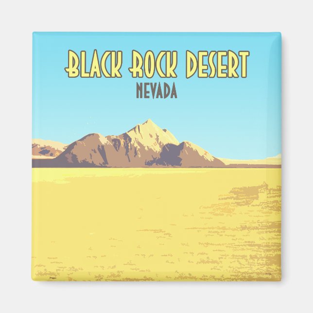Black Rock Desert Nevada Vintage Magnet (Vorne)