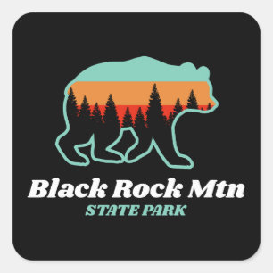 Black Rock Mountain Staat Park Georgia Bären Retro Quadratischer Aufkleber