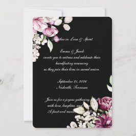 Black Romantic Bloom Floral Peony Einladung