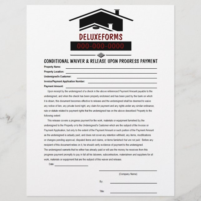 Black Roof Conditional Waiver & Release Payment (Vorderseite)