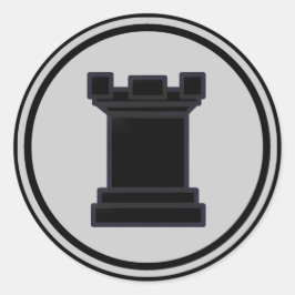 Black Rook Schach Piece Runder Aufkleber