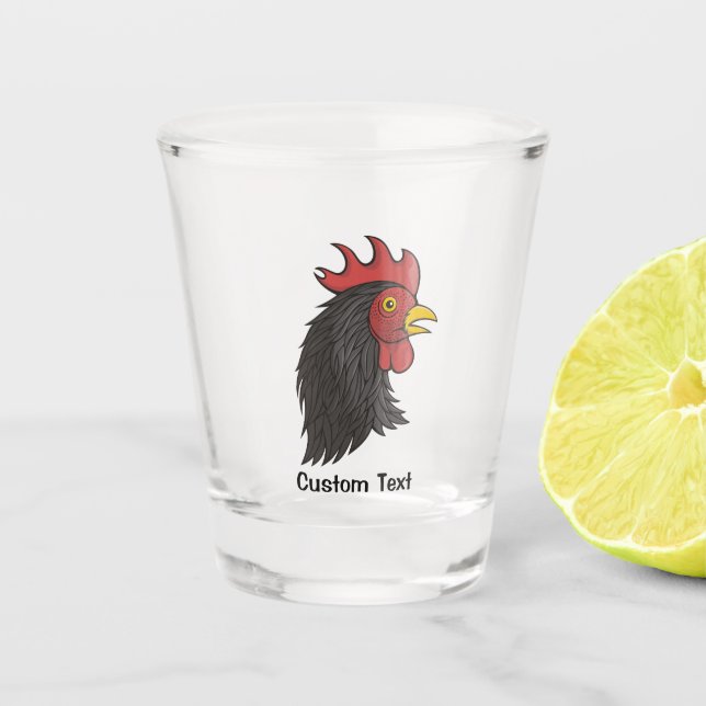 Black Rooster Schnapsglas (Vorderseite)