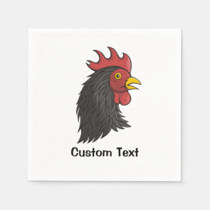 Black Rooster Serviette