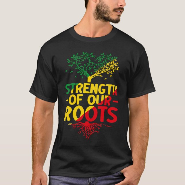 Black Roots Black Power African American Pride Bla T-Shirt (Vorderseite)