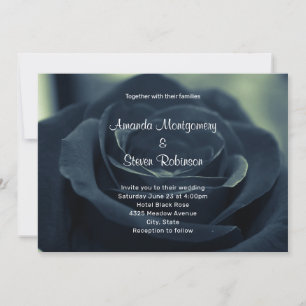 Black Rose Dark Gothic Blume Foto Hochzeit Einladung