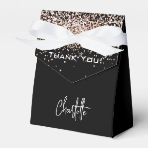 Black Rose gold confetti Vielen Dank Geschenkschachtel