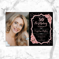 Black Rose Gold Foto 50. Geburtstag