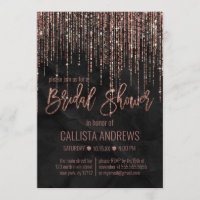 Black Rose Gold Glitzer Perl Marble Brautparty