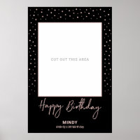 Black & Rose Gold Happy Birthday Foto Frame Prop