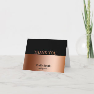 Black & Rose Gold Moderner Visagist Dankeskarte