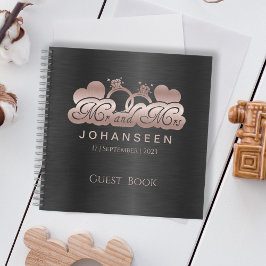 Black Rose Gold Mr. & Mrs. Notizbuch
