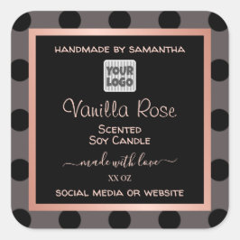 Black Rose Gold Produktverpackungsmarken mit Logo Quadratischer Aufkleber