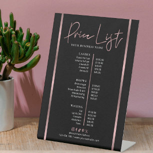 Black & Rose Gold Salon Wellness-Center Trendy Pre Sockelschild