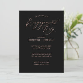 Black Rose Gold Typografie Einladung