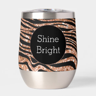 Black Rose Gold Zebra Glitzer