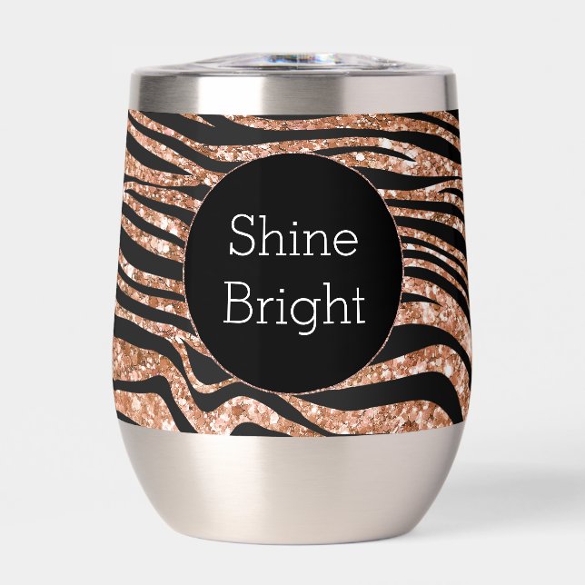 Black Rose Gold Zebra Glitzer (Vorderseite)