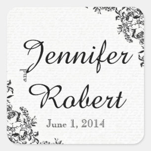 Black Rose Liebe Letter Wedding Umschlag Aufkleber