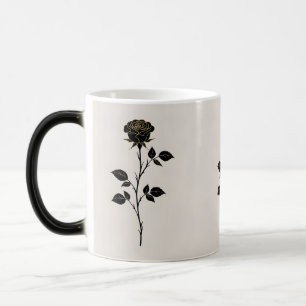 Black Rose Silhouette   Minimalistischer Becher Verwandlungstasse