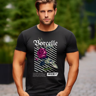 Black Rose Streetwear Ästhetischer T - Shirt