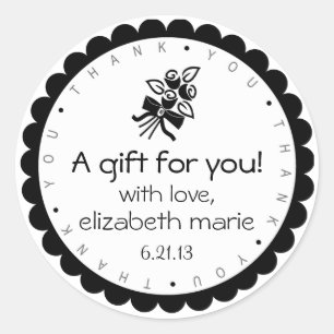 Black Rose Vielen Dank Runder Aufkleber