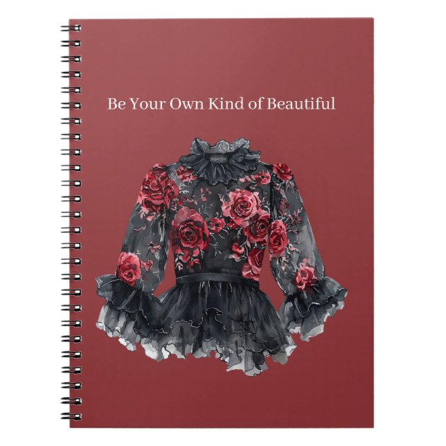 Black Roses Bluse Sei Deine Eigene Art von Schönhe Notizblock (Vorderseite)