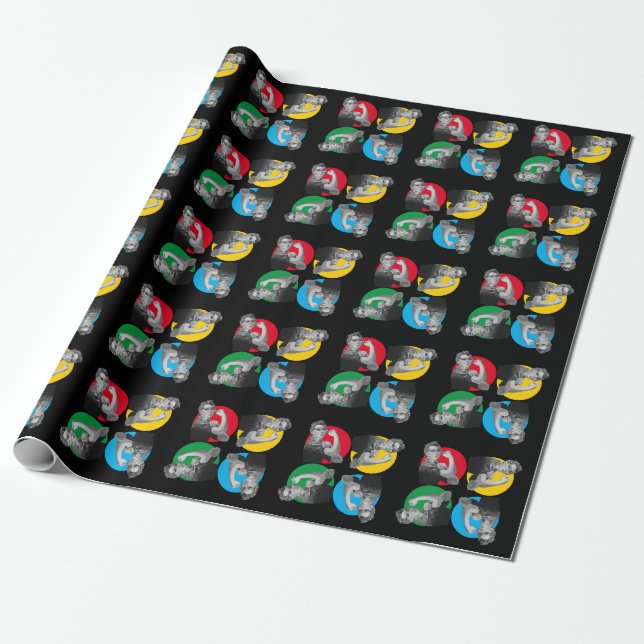Black ROSIE RIVETER Print Wrapper Geschenkpapier (Ungerollt)