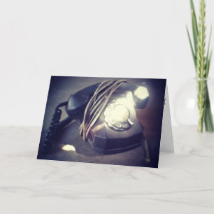 "Black Rotary Telephone" Birthday Card Karte