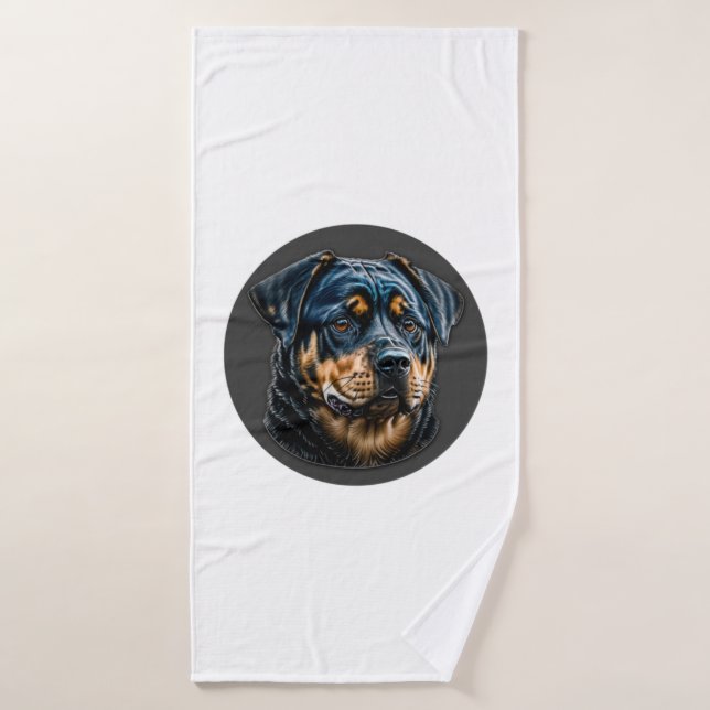 Black Rottweiler Badehandtuch (Badehandtuch)