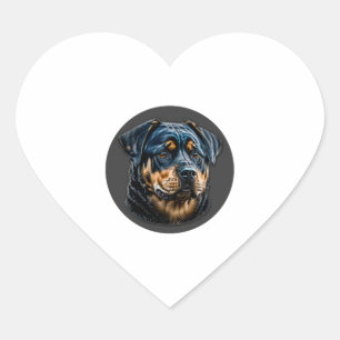 Black Rottweiler Herz-Aufkleber