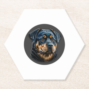 Black Rottweiler Untersetzer