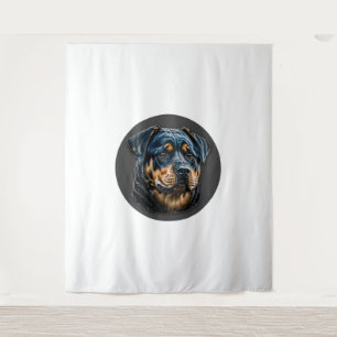 Black Rottweiler Wandteppich