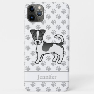 Black Rough Coat Jack Russell Terrier Dog & Name Case-Mate iPhone Hülle