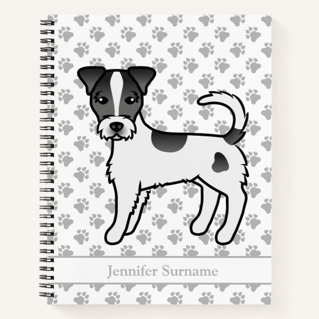 Black Rough Coat Parson Russell Terrier & Name Notizbuch (Vorderseite)