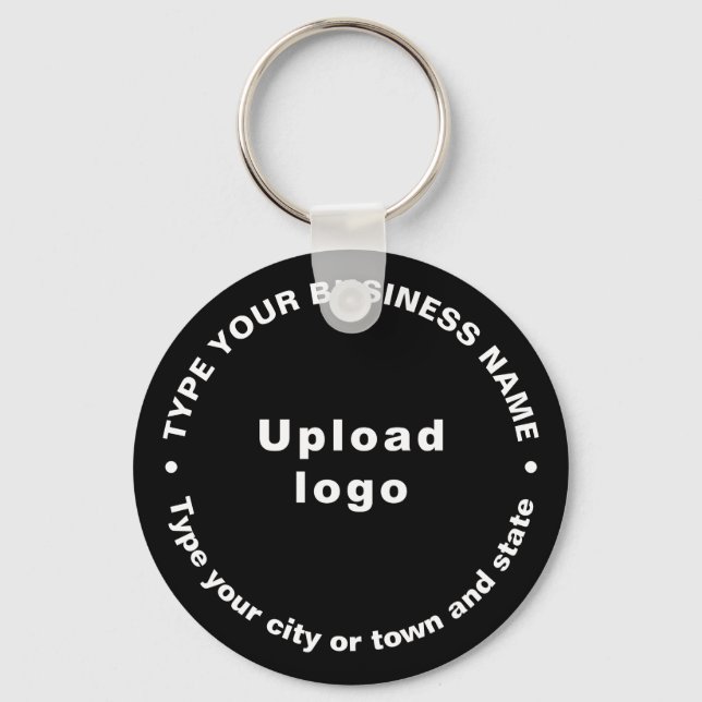 Black Round-Schlüsselanhänger für Geschäftsmarken Schlüsselanhänger (Vorderseite)