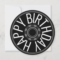 Black Round Steam Wheel Happy Geburtstag Gruß