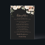 Black Royal Floral Wedding Kissing Menu Game Card<br><div class="desc">Diese schwarz-königlich blumengeschmückte Spielkarte ist ideal für einen modernen Hochzeitsempfang. Das Design ist in Aquarellfarbe,  Rosa,  Weiß und eleganten Blume mit smaragdgrünen Blätter gehalten.</div>
