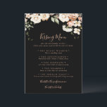 Black Royal Floral Wedding Kissing Menu Game Card<br><div class="desc">Diese schwarz-königlich blumengeschmückte Spielkarte ist ideal für einen modernen Hochzeitsempfang. Das Design ist in Aquarellfarbe,  Rosa,  Weiß und eleganten Blume mit smaragdgrünen Blätter gehalten.</div>