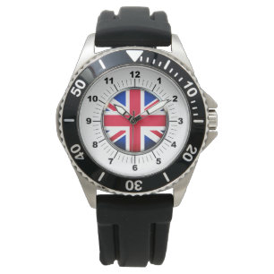 Black Rubber Strap Watch für männliche britische F Armbanduhr