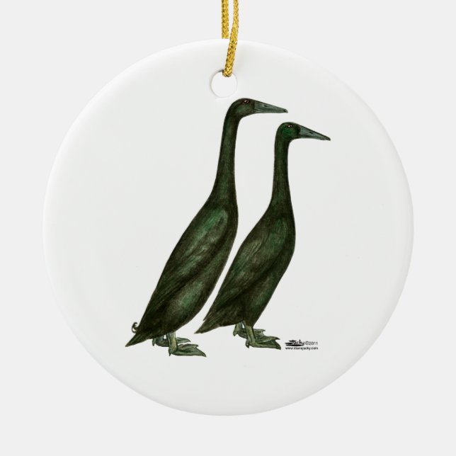 Black Runner Ducks Keramikornament (Vorne)